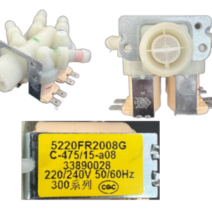 Electroválvula De Lavadora Simple 90° Calor 3/4 Mm X 12 Mm Agua Caliente